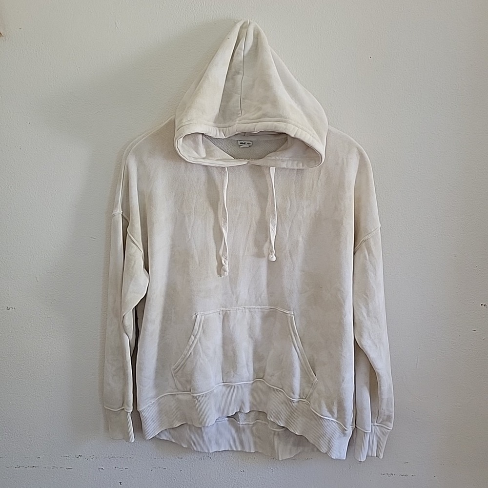 Aerie Knit Oversize Hoodie Sweater Light Beige Tie Dye‎ Pullover Casual Active